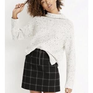 Madewell Women Donegal Belmont Speckled Wool Sweater S Minimalist Neutral Preppy